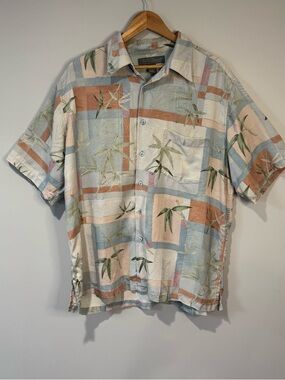 Vintage 90s Tori Richard Honolulu 100% Silk Hawaiian Camp Shirt Men's XL Resort